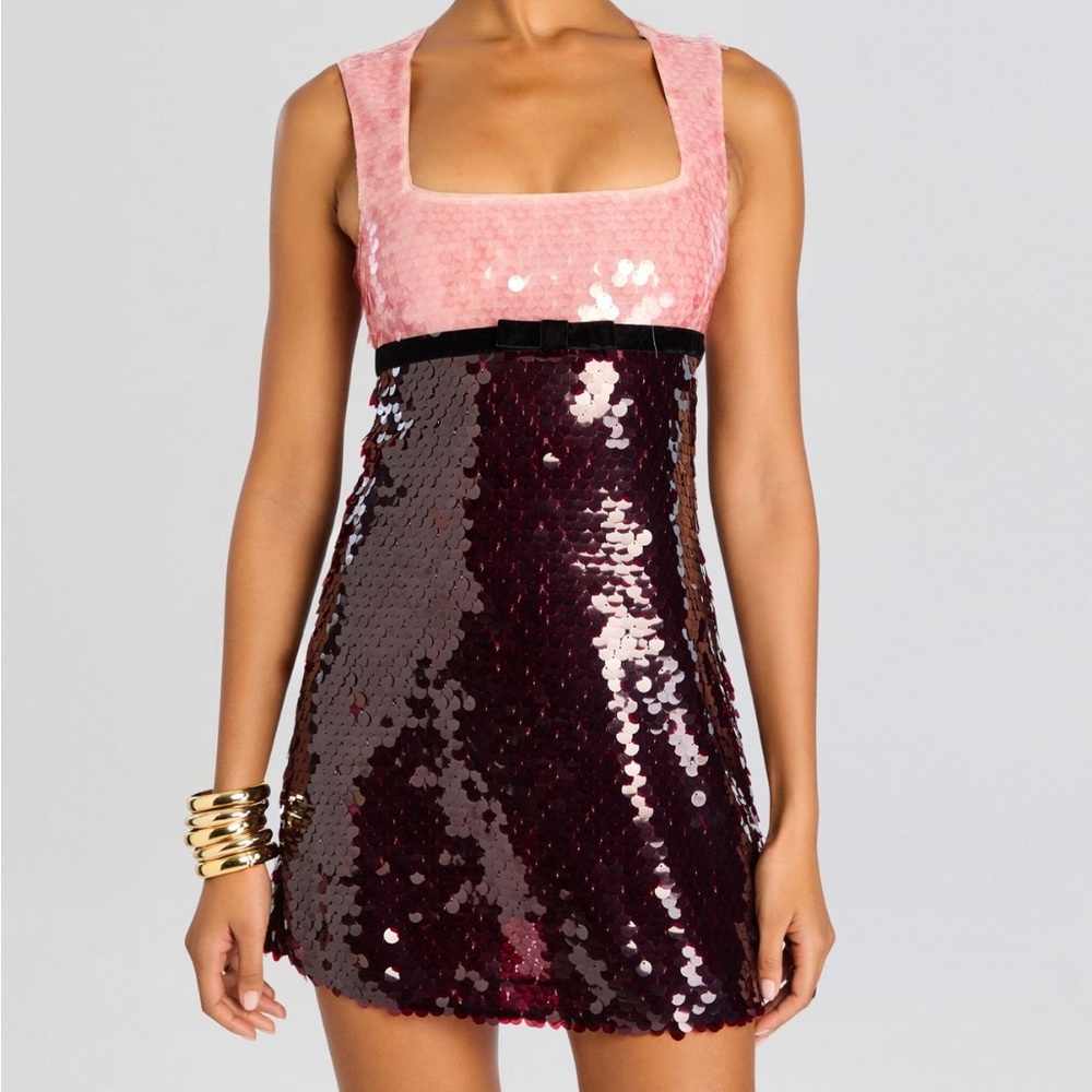Retrofete Amethyst Sequin Dress - Pink/Burgundy